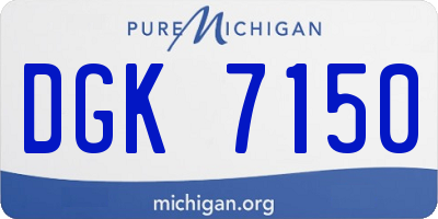 MI license plate DGK7150
