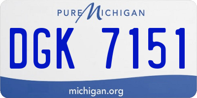 MI license plate DGK7151