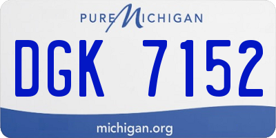 MI license plate DGK7152