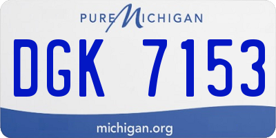 MI license plate DGK7153
