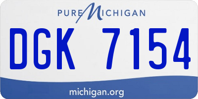 MI license plate DGK7154