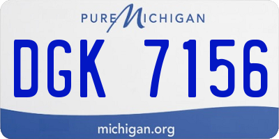 MI license plate DGK7156