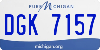 MI license plate DGK7157