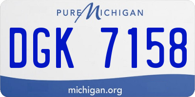MI license plate DGK7158