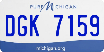 MI license plate DGK7159