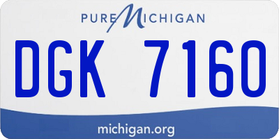 MI license plate DGK7160