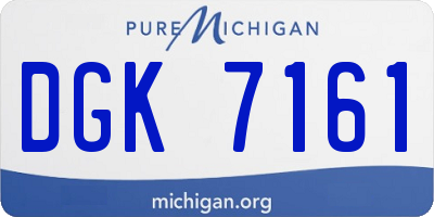 MI license plate DGK7161