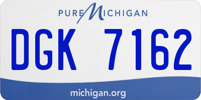 MI license plate DGK7162