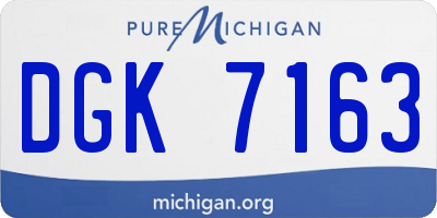 MI license plate DGK7163