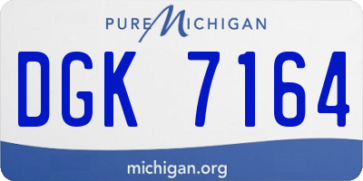 MI license plate DGK7164
