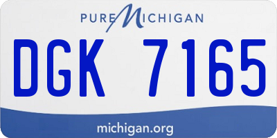 MI license plate DGK7165