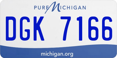 MI license plate DGK7166