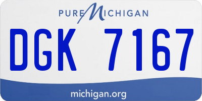 MI license plate DGK7167