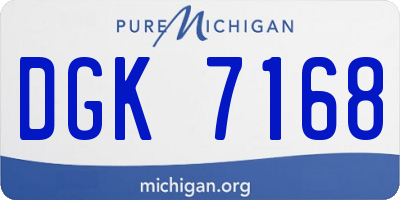 MI license plate DGK7168