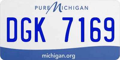 MI license plate DGK7169