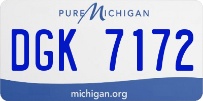 MI license plate DGK7172