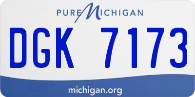 MI license plate DGK7173