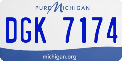 MI license plate DGK7174