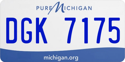 MI license plate DGK7175