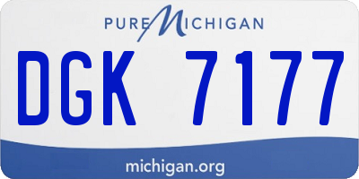 MI license plate DGK7177