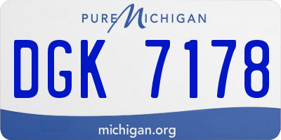 MI license plate DGK7178