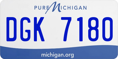 MI license plate DGK7180