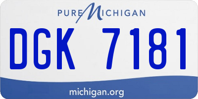 MI license plate DGK7181