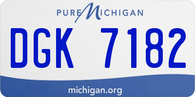 MI license plate DGK7182