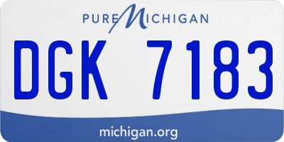 MI license plate DGK7183