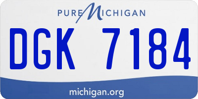 MI license plate DGK7184