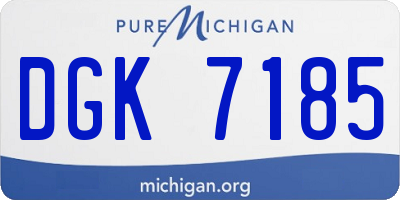 MI license plate DGK7185