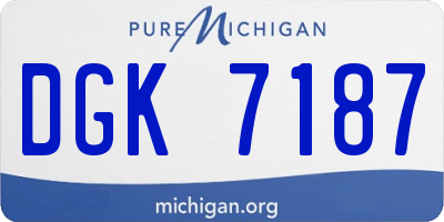 MI license plate DGK7187
