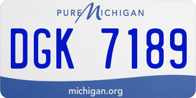 MI license plate DGK7189