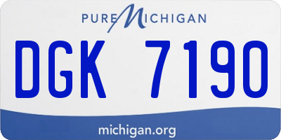MI license plate DGK7190