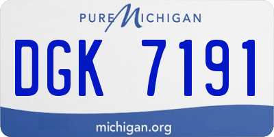 MI license plate DGK7191