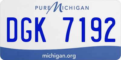 MI license plate DGK7192