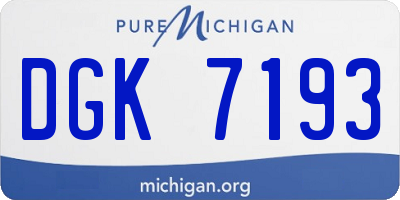 MI license plate DGK7193