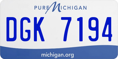MI license plate DGK7194