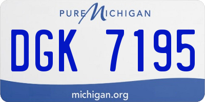 MI license plate DGK7195