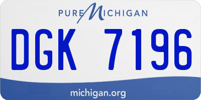 MI license plate DGK7196