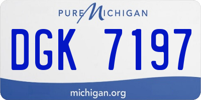MI license plate DGK7197