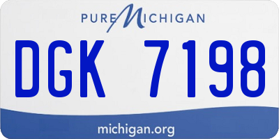 MI license plate DGK7198