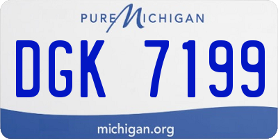 MI license plate DGK7199