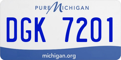 MI license plate DGK7201
