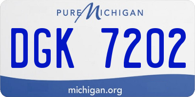 MI license plate DGK7202