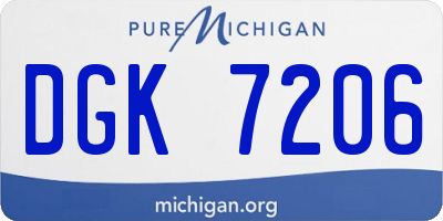 MI license plate DGK7206