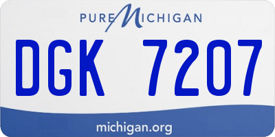 MI license plate DGK7207