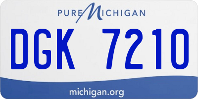 MI license plate DGK7210