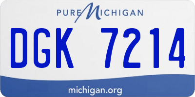 MI license plate DGK7214
