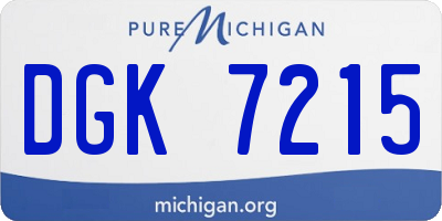 MI license plate DGK7215